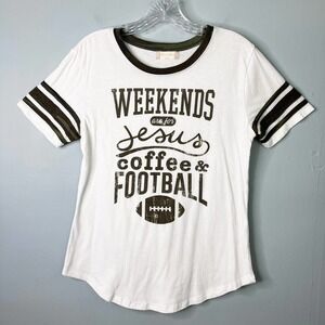 Altar'd State Weekends are for Jesus Coffee & Football T-Shirt Camo Women's S